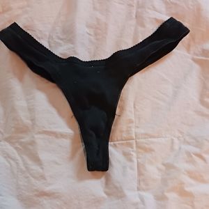 Black, small, low rise thong
